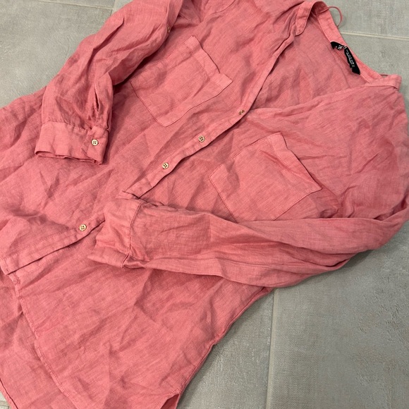 Zara Linen Long Sleeves Button Down Shirt - Picture 4 of 5
